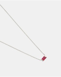 Kirstin Ash - Baguette Birthstone Necklace July Ruby