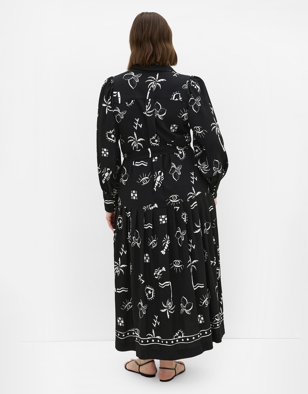 City Chic - Plus size Kinsley Print Maxi Dress - black