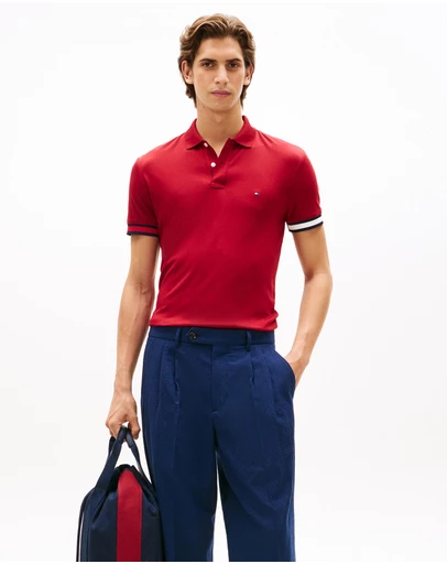 Tommy Hilfiger - Slim Fit Interlock Knit Tipped Polo Shirt