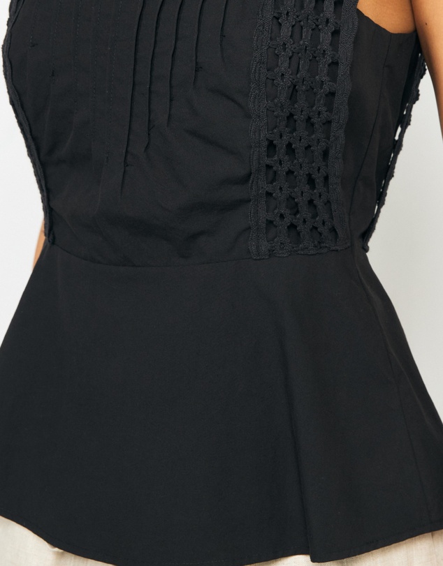 AERE - Serena Lace Poplin Top