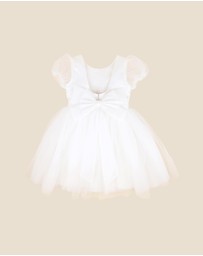 Bebe by Minihaha - Spot Chiffon Puff Sleeve Dress With Back Bow - Kids
