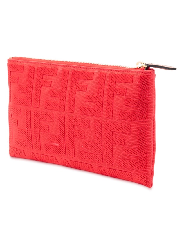 Pre-Loved by Azura Reborn - Pre-Loved Zucca Embroidered Canvas Zip Pouch
