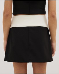 Dazie - Living Life Two Tone Mini Skirt