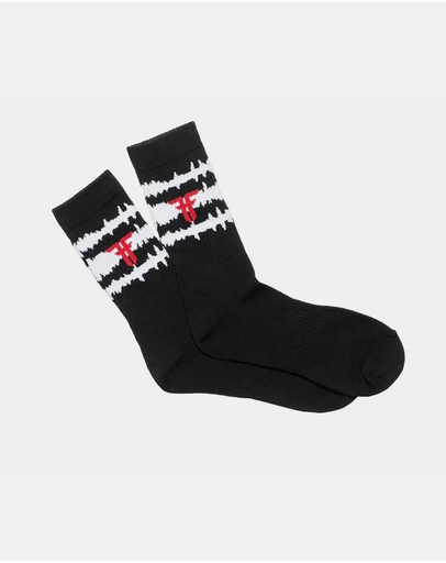 Fallen Footwear - Fallen Footwear Static Padded Heel and Toe Sock - Black / White