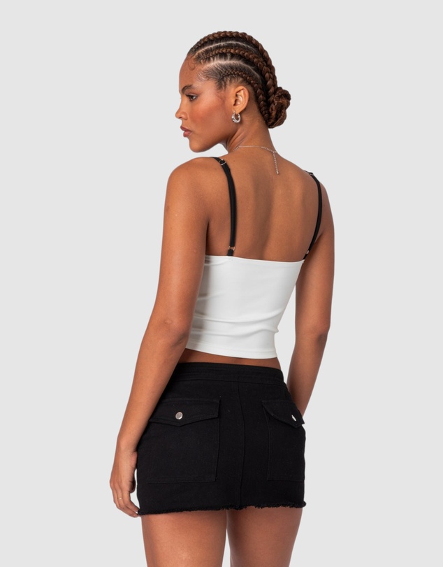 EDIKTED - Yang Contrast Strap Tank Top