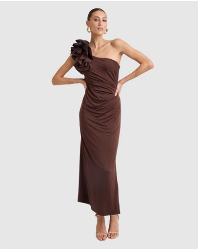 Honey and Beau - Lorena One Shoulder Ruffle Dress