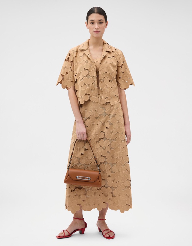 Oroton - Poppy Lace Crop Shirt