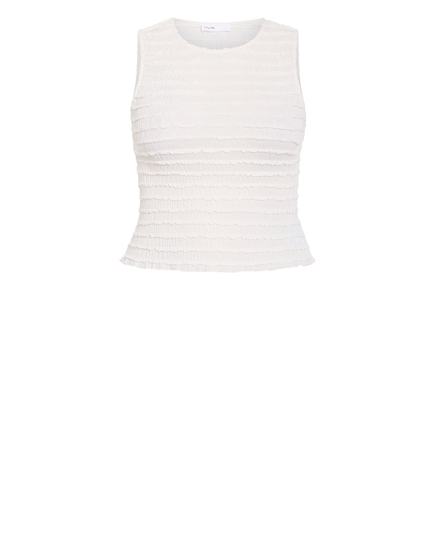 City Chic - Plus size Sheree Sleeveless Ruched Top - cream