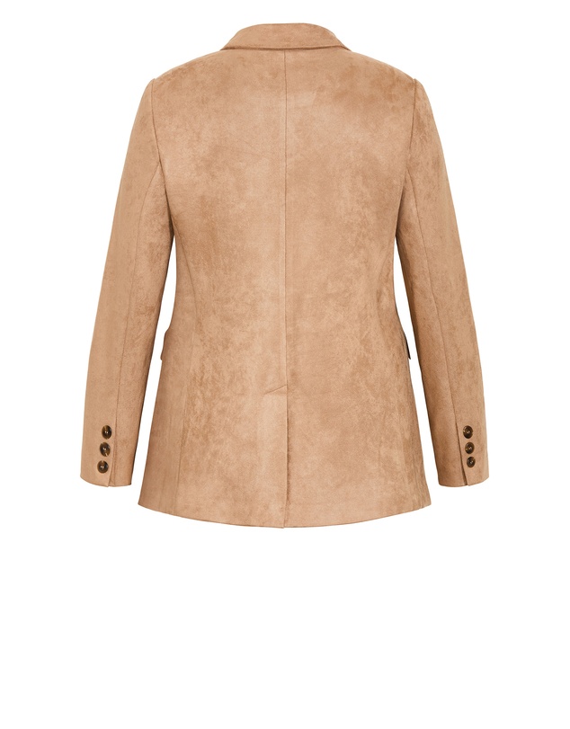 City Chic - Plus size Sara Sueded Blazer - caramel