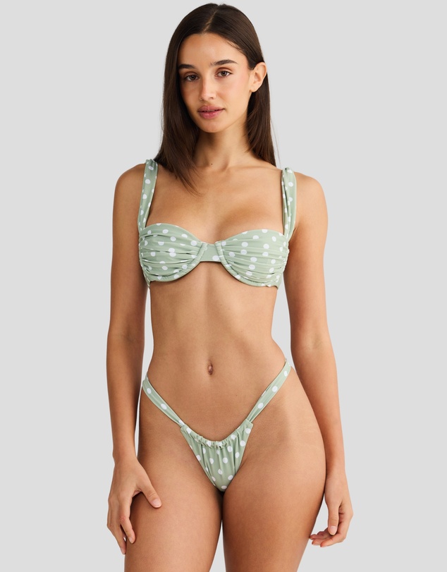 Vacay Swimwear - Rhodes Bottom Sage Polka