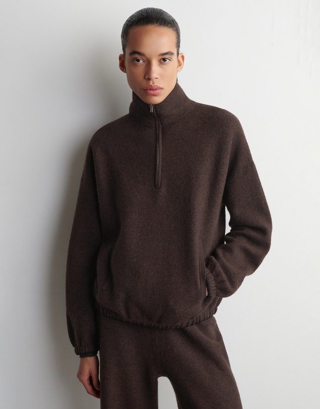 COS - Boiled Merino Wool Zip-Up Jumper