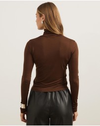 Atmos&Here - Wool Blend Roll Neck Long Sleeve Top