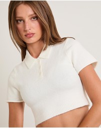 Alice In The Eve - Amber Crop Polo Knit