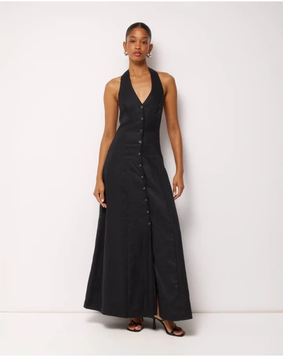 AERE - Rosa Linen Halter Midi Dress