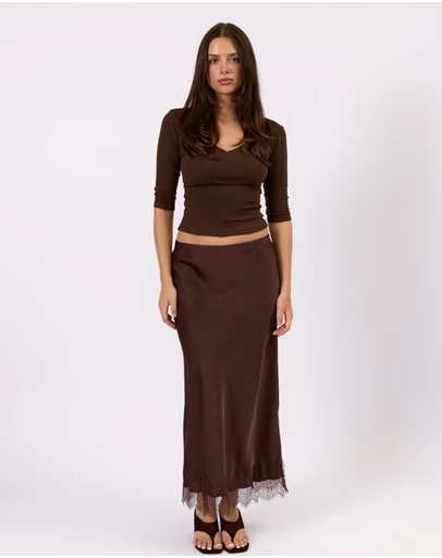 Style Addict - Valerie Satin Lace Skirt