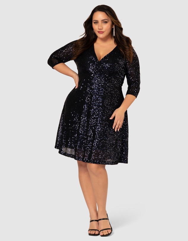 Pink Dusk by Curve Project - Are You Jelly Sequin Dress