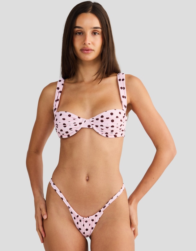 Vacay Swimwear - Rhodes Top Pink Polka