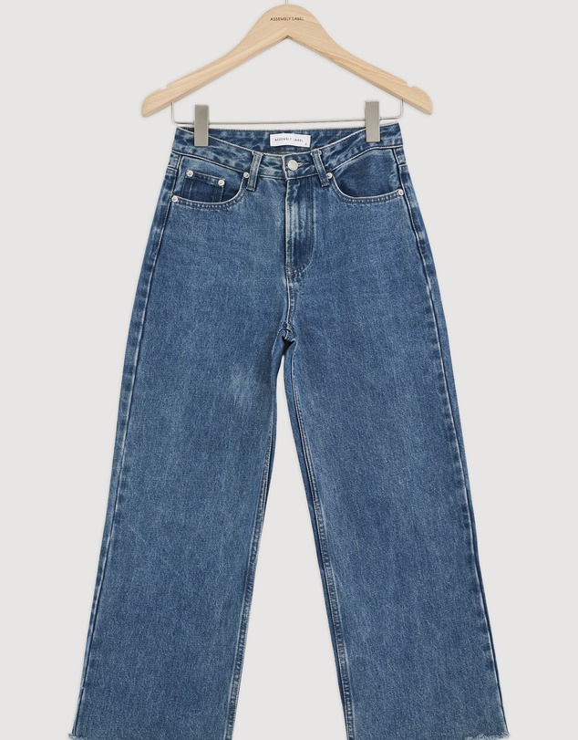 Revibe - Repaired Assembly Label Denim Straight Leg Jean