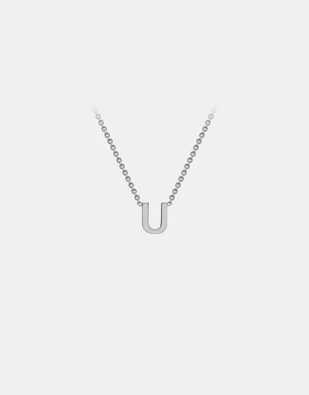 Zoe Olivia - 9K White Gold Initial U Necklace
