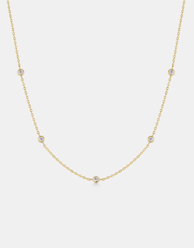 Ania Haie - Ania Haie Gold Classic Bezel-Set Station Necklace