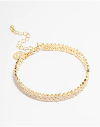 Lovisa - Gold Plated Cubic Zirconia Tennis Bracelet