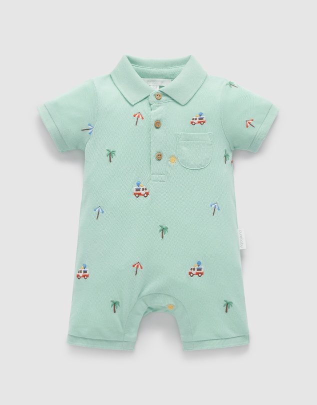 Purebaby - Polo Growsuit -Kids-Babies