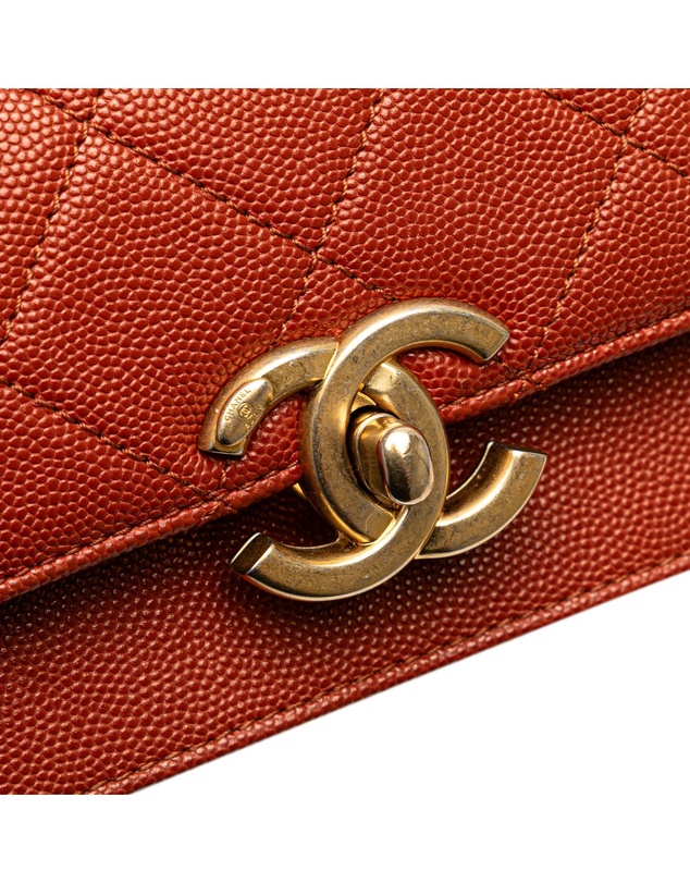 Pre-Loved by Azura Reborn - Pre-Loved Mini CC Quilted Caviar Messenger Single Flap