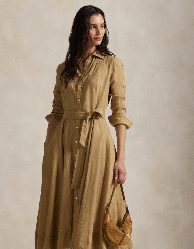 Polo Ralph Lauren - Belted Linen A-Line Shirtdress