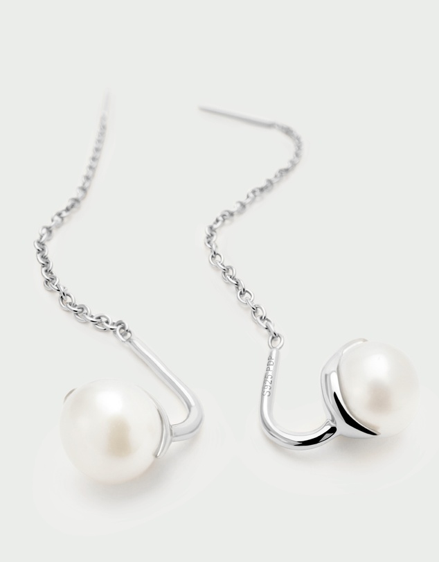 PDPAOLA - Pearl Lyra Silver Earrings