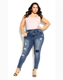 City Chic - Patched Apple Skinny Jean