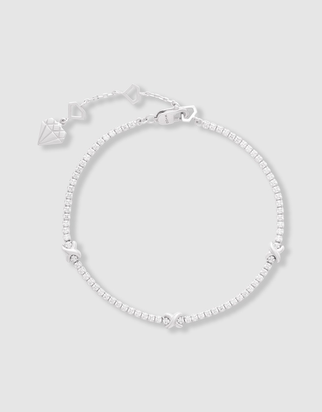 Wanderlust + Co - Pave 925 Sterling Silver Petite Tennis Bracelet