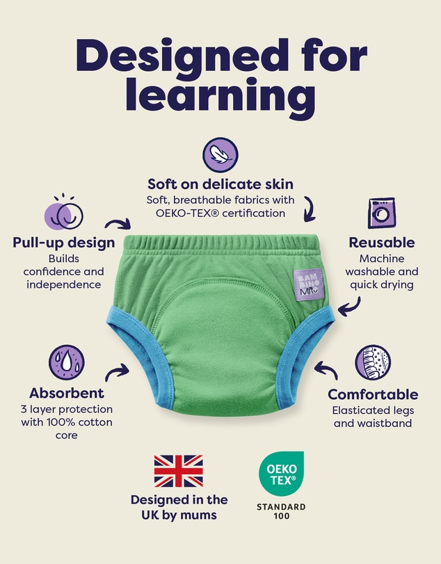 Splash About - 3 Pack Reusable Potty Training Pants Elite - Green Jungle