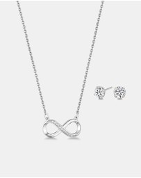Mestige - Infinity Necklace & Earrings Set - Silver Plated