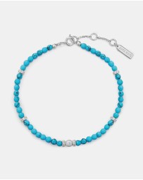 Ania Haie - Silver Lab-Created Turquoise Beaded Bracelet