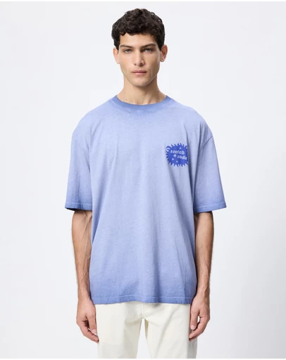 Scotch & Soda - Front And Back Artwork Loose Fit Cold-Dyed T-Shirt