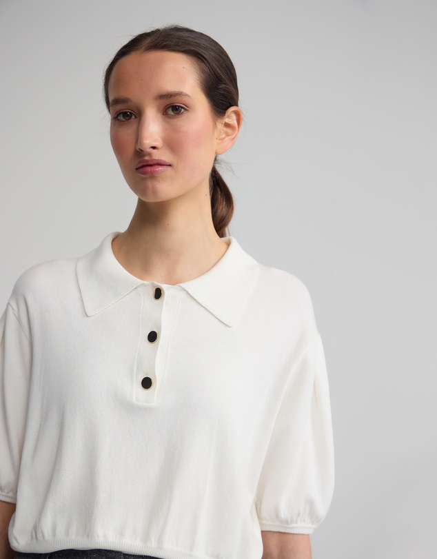 Oxford - Rose Polo Knitted Top