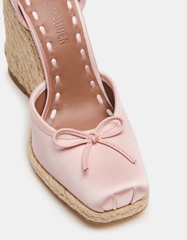Steve Madden - Varina Blush Satin Wedge Heels