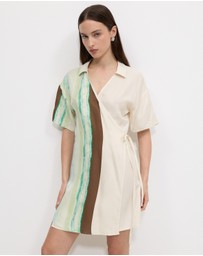 Calli - Stripe Wrap Mini Dress