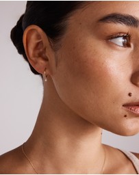 Michael Hill - Round Brilliant Diamond Drop Sleeper Earrings in 10kt Yellow Gold
