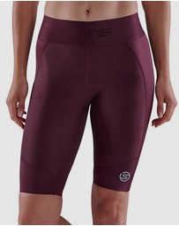 SKINS - SKINS Compression Series-3 Womens Half Tights Activewear Burgundy