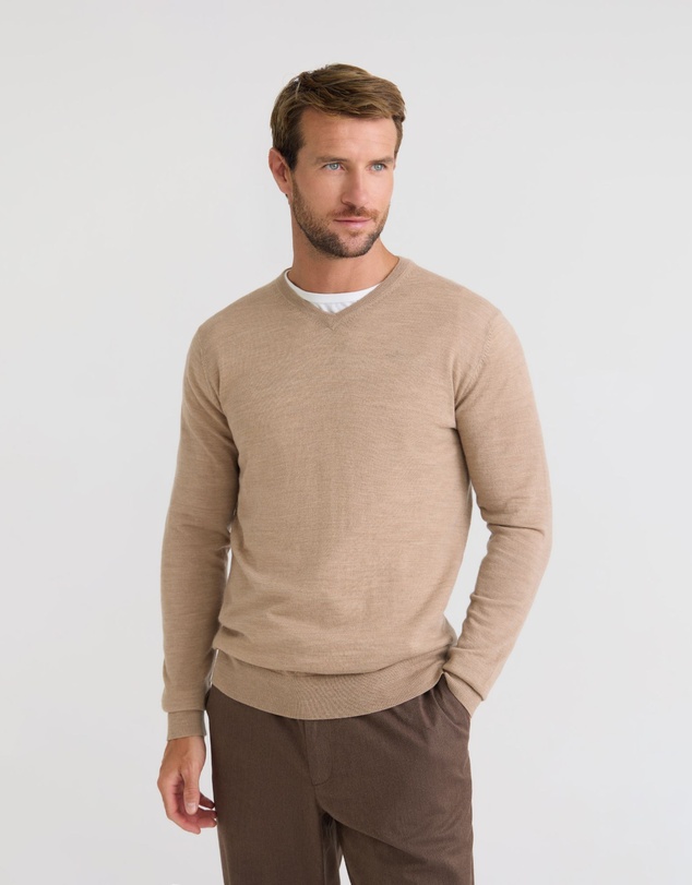 Oxford - Basic V-Neck Pure Wool Pullover