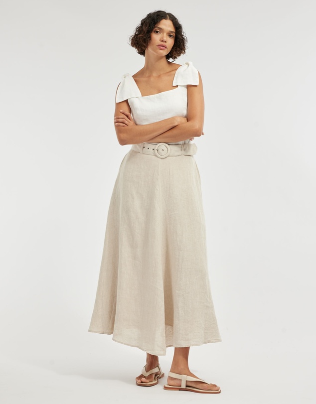 Amelius - Mavie Bow Linen Top