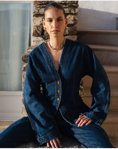KIVARI - Jessica Denim Barrel Jacket