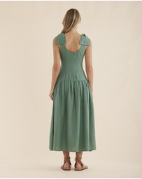 Amelius - Mavie Bow Linen Maxi Dress