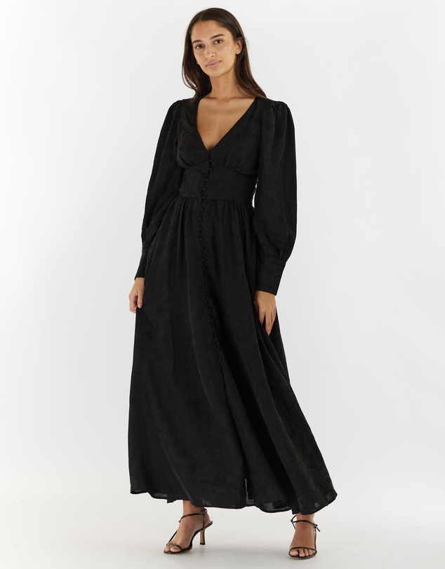 Amelius - Loren Linen Jacquard Maxi Dress