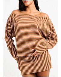 Insight - Dara Stripe Off Shoulder Mini Dress