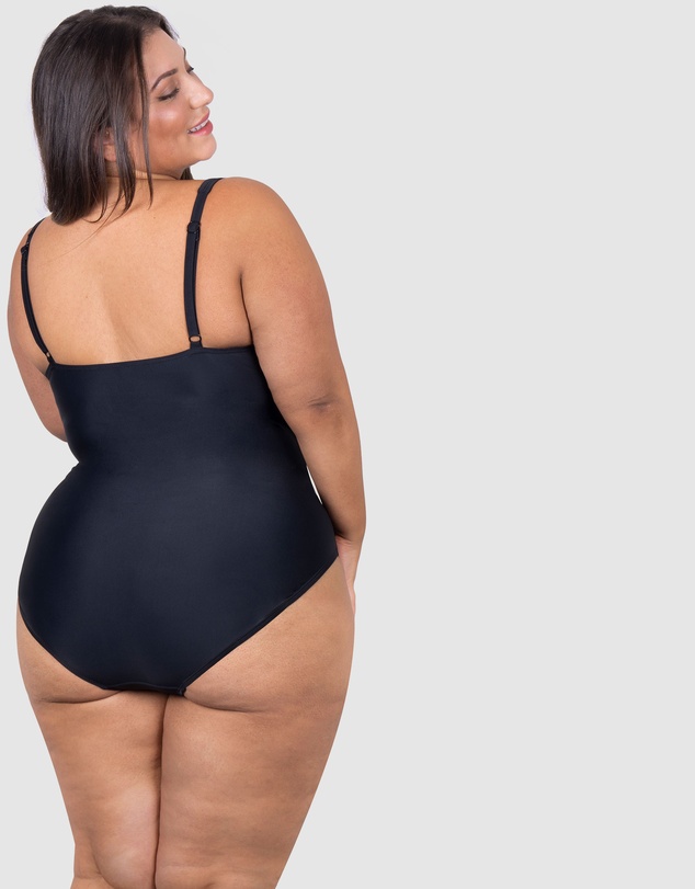 B Free Intimate Apparel - Plus Size One-Piece Swimsuit with Ruched Bust