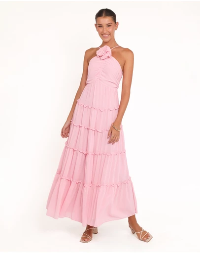 Petal & Pup - Dottie Halterneck Maxi Dress - Pink