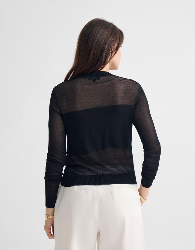 Oxford - Celina Sheer Panel Cardigan