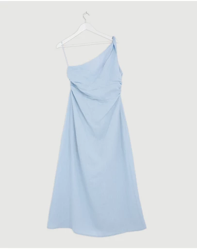 Revibe - Repaired AERE Lettie One Shoulder Maxi Dress - AU 14